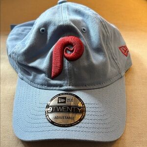 New Era Sky Blue Cap with Red Logo